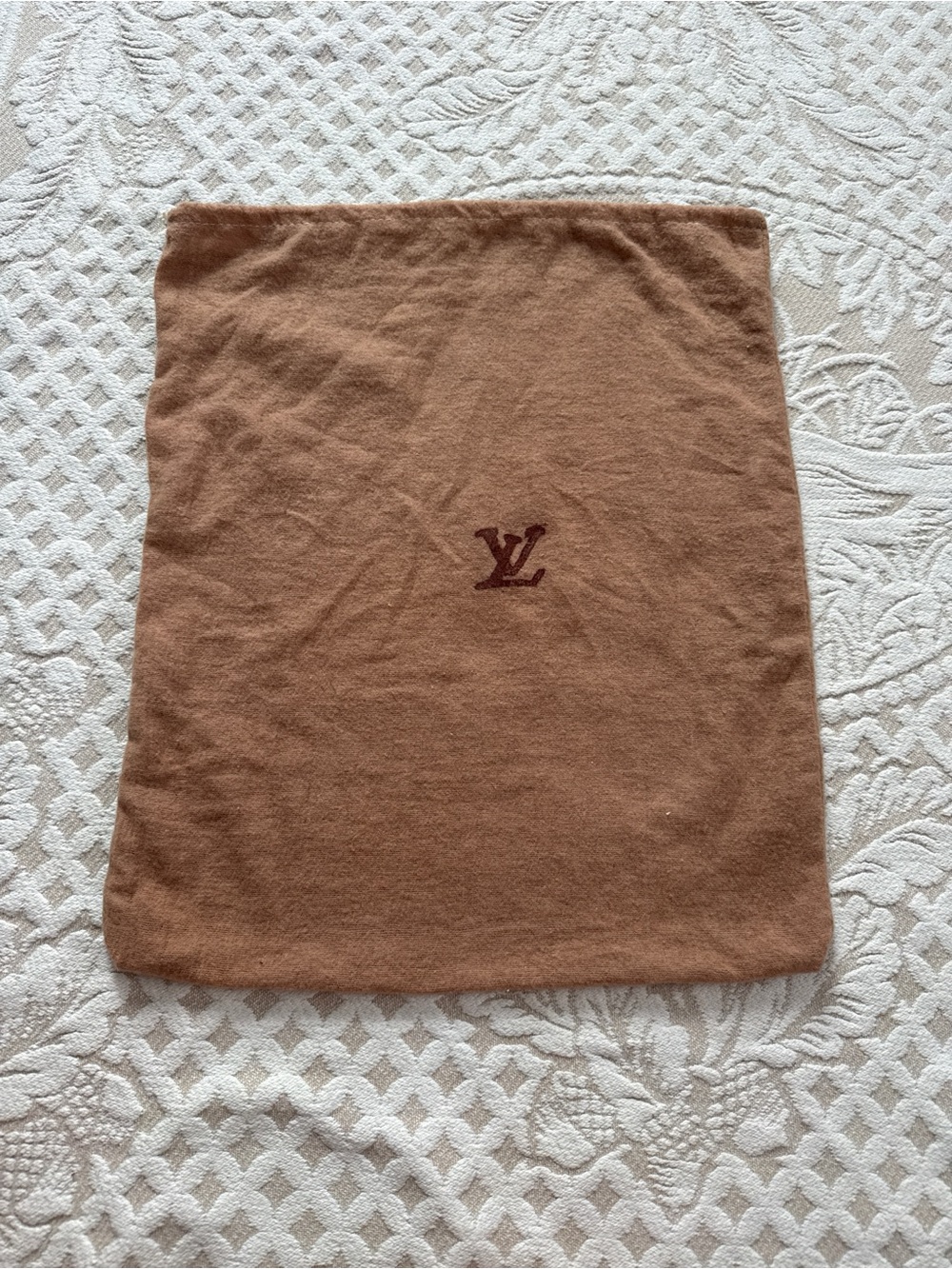 Louis Vuitton Brown Vintage Flannel Drawstring Dust Bag OS Archival Old Money
